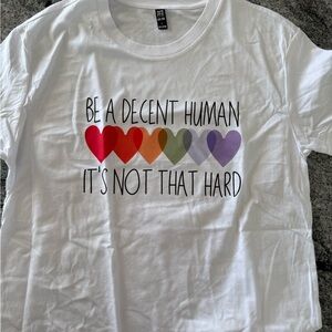 Fifth Sun White Tee with Colorful Heart Design